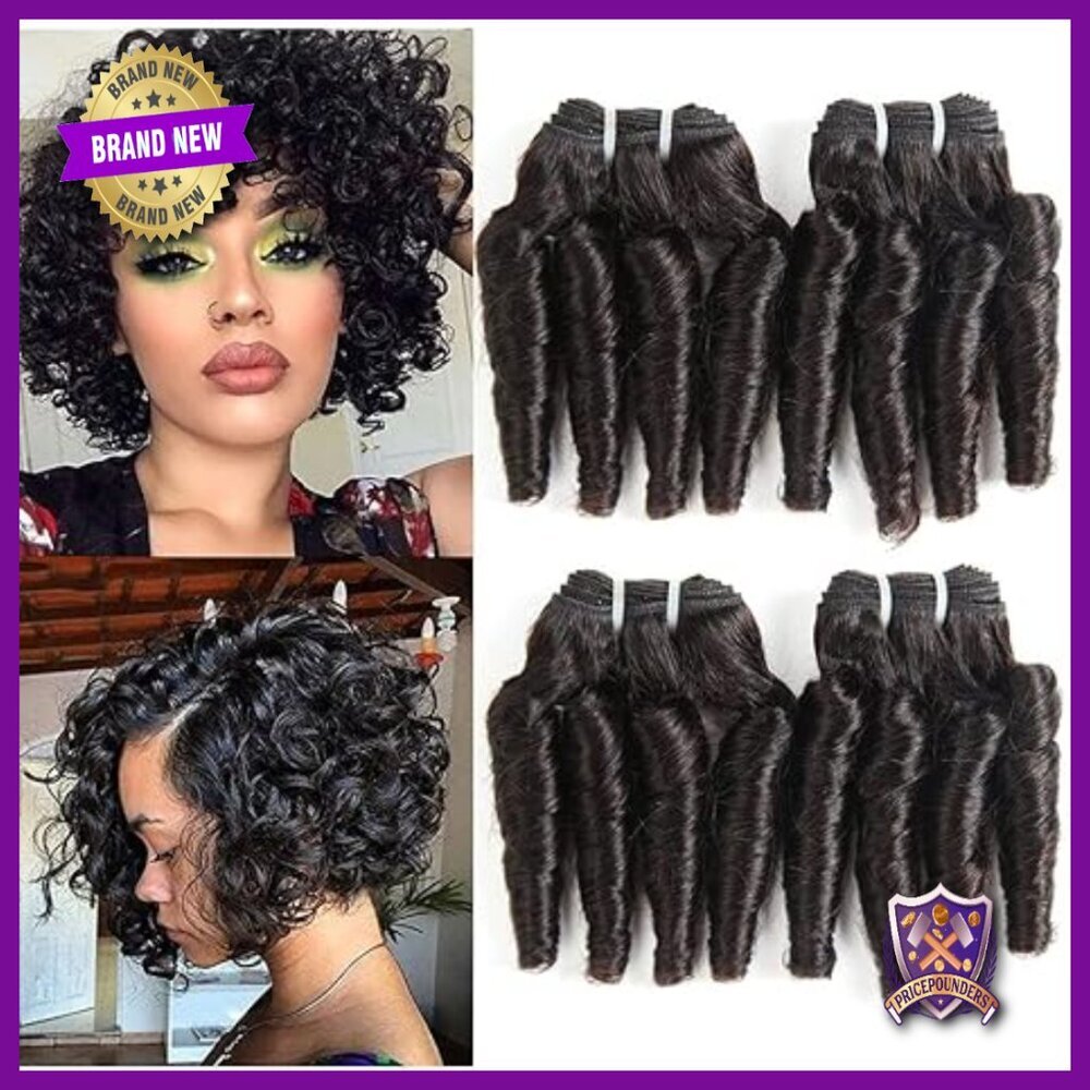 8 Inch Brazilian Human Hair Extensions 4 Bundles Curly Weave